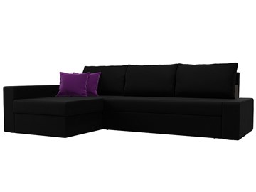 Угловой диван Версаль, Черный/Фиолетовый (микровельвет) в Тюмени