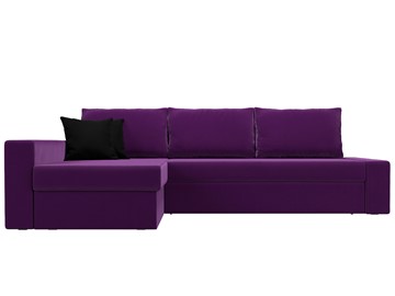 Угловой раскладной диван Версаль, Фиолетовый/Черный (микровельвет) в Тюмени - предосмотр 1