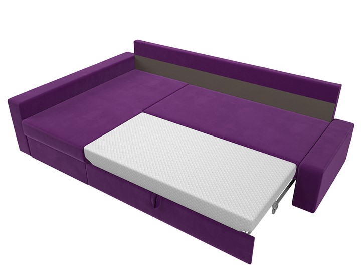 Угловой раскладной диван Версаль, Фиолетовый/Черный (микровельвет) в Заводоуковске - изображение 5