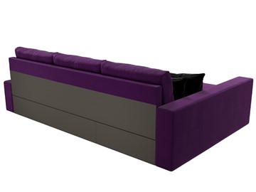 Угловой раскладной диван Версаль, Фиолетовый/Черный (микровельвет) в Тюмени - предосмотр 7