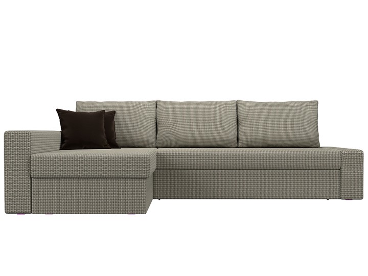Угловой диван для гостиной Версаль, Корфу 02/Коричневый (рогожка) в Тюмени - изображение 1