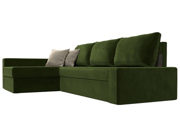 Угловой раскладной диван Версаль, Зеленый/Бежевый (микровельвет) в Тюмени - предосмотр 2