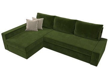 Угловой раскладной диван Версаль, Зеленый/Бежевый (микровельвет) в Тюмени - предосмотр 4