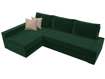 Угловой раскладной диван Версаль, Зеленый/Бежевый (велюр) в Тюмени - предосмотр 4