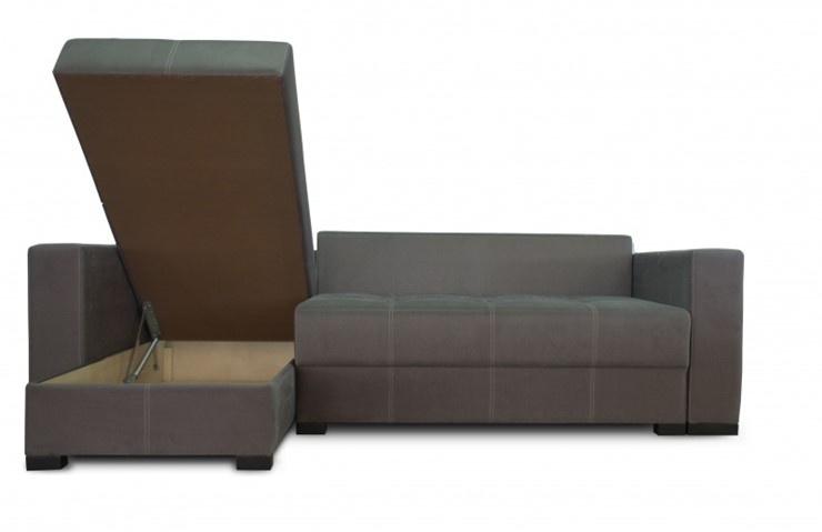 Угловой диван Fashion soft 210 (Uno grey + Brix latte) в Тюмени - изображение 2
