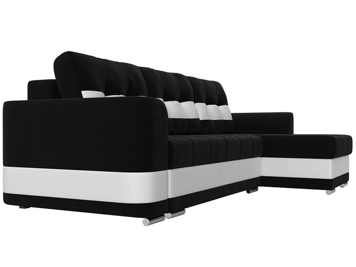 Угловой диван Честер, Черный/белый (вельвет/экокожа) в Тюмени - изображение 2