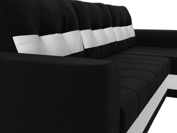 Угловой диван Честер, Черный/белый (вельвет/экокожа) в Заводоуковске - изображение 3