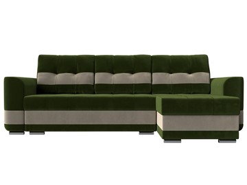 Угловой диван Честер, Зеленый/бежевый (вельвет) в Тюмени - предосмотр 1