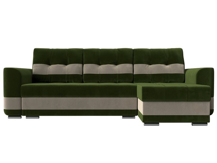 Угловой диван Честер, Зеленый/бежевый (вельвет) в Заводоуковске - изображение 1