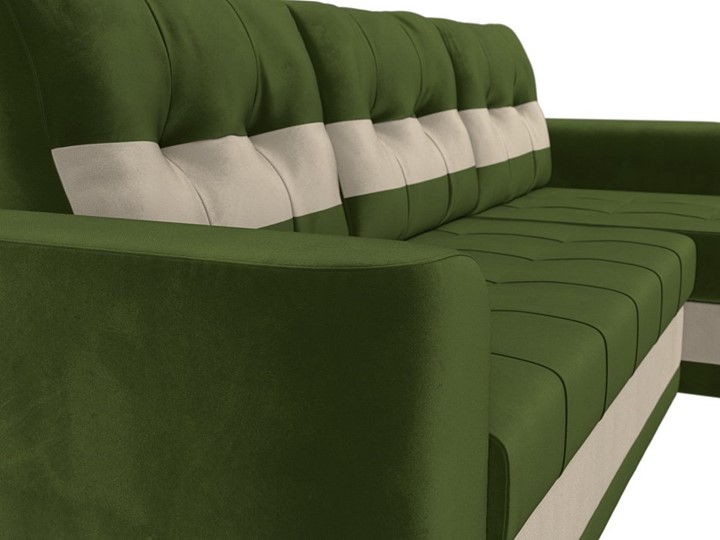 Угловой диван Честер, Зеленый/бежевый (вельвет) в Тюмени - изображение 3
