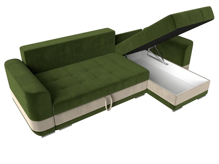 Угловой диван Честер, Зеленый/бежевый (вельвет) в Заводоуковске - изображение 5