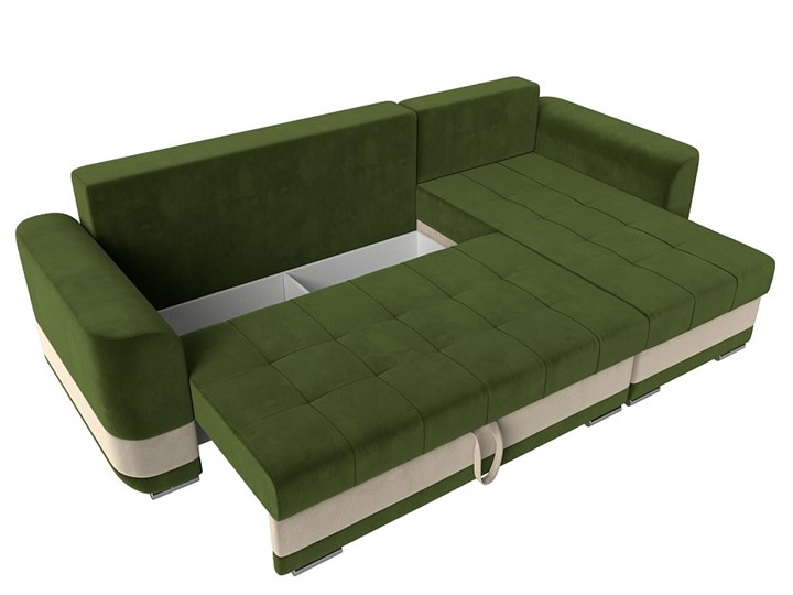 Угловой диван Честер, Зеленый/бежевый (вельвет) в Тюмени - изображение 6