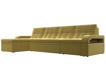 Угловой раскладной диван Лига-035 Лонг, Желтый (Микровельвет) в Ишиме