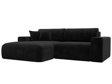 Угловой диван Лига-036 Классик, Черный (велюр) в Тюмени