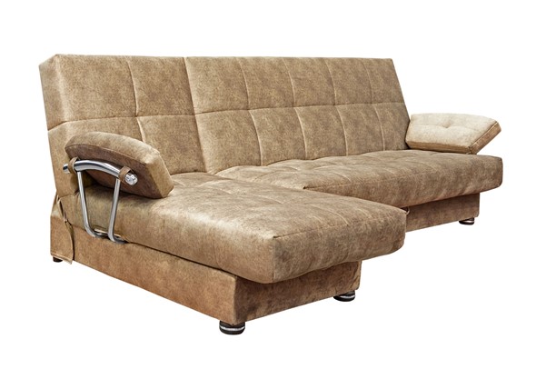 Угловой диван Милана 6 ДУ с хром. подлокотниками, НПБ в Тюмени - изображение