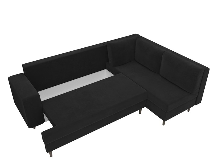 Угловой диван Сильвана, Черный (велюр) в Заводоуковске - изображение 5