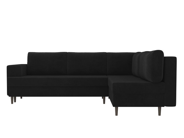 Угловой диван Сильвана, Черный (велюр) в Заводоуковске - изображение 1