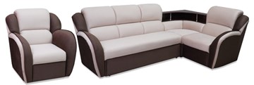 Угловой диван Соня-14 с полкой и креслом в Ишиме