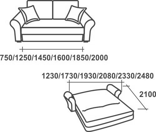 Прямой диван Аккордеон-1, 140 (круглые подлокотники), Элакс в Тюмени - изображение 2