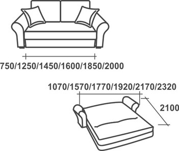 Прямой диван Аккордеон-1, 180 (прямые подлокотники) в Заводоуковске - предосмотр 2