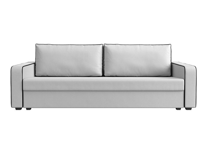 Прямой диван Лига-009, Белый\Черный (Экокожа) в Заводоуковске - изображение 7