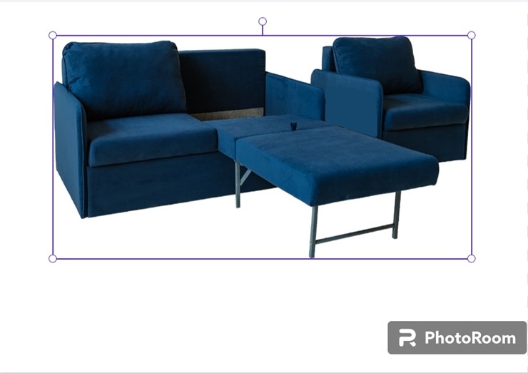 Набор мебели Амира синий диван + кресло в Тюмени - изображение 1
