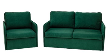 Комплект мебели Brendoss Амира зеленый диван + кресло в Тюмени