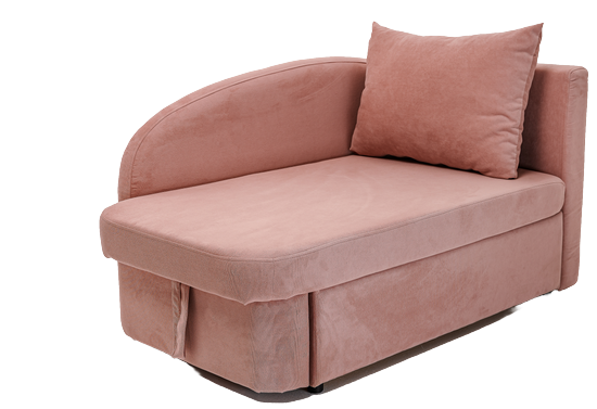 Диван-кровать правая Тедди розовый в Заводоуковске - изображение
