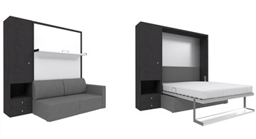 Диван Кровать-трансформер Smart (ШЛ+КД 1400), шкаф левый, правый подлокотник в Тобольске - предосмотр