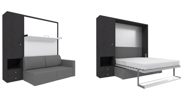 Диван Кровать-трансформер Smart (ШЛ+КД 1400), шкаф левый, правый подлокотник в Тобольске - изображение