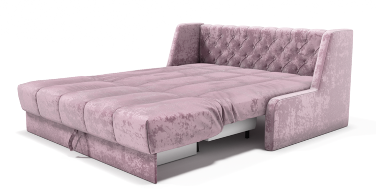 Прямой диван Аккордеон-Кровать 1,55 с каретной утяжкой, полоска (ППУ) в Тюмени - изображение 2