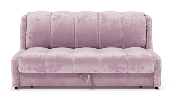 Прямой диван Аккордеон-Кровать 1,55 с каретной утяжкой, полоска (НПБ) в Заводоуковске - изображение