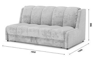 Прямой диван Аккордеон-Кровать 1,55 с каретной утяжкой, полоска (ППУ) в Заводоуковске - предосмотр 5