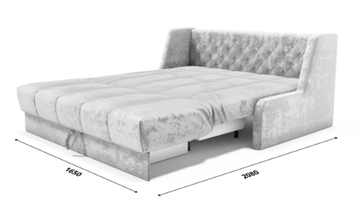 Прямой диван Аккордеон-Кровать 1,55 с каретной утяжкой, полоска (НПБ) в Заводоуковске - предосмотр 6