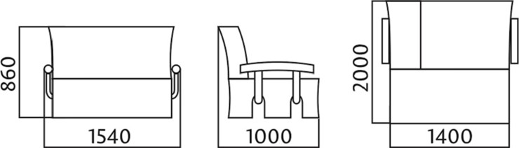 Диван прямой Аккордеон с боковинами, спальное место 1400 в Ишиме - изображение 4