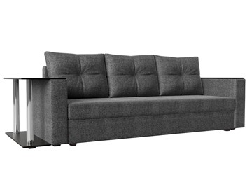 Прямой диван Атланта лайт со столом, Серый (Рогожка) в Тюмени - предосмотр