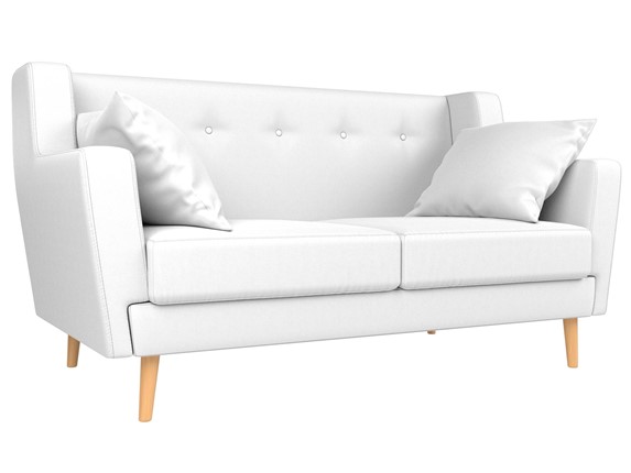 Двухместный диван Брайтон 2, Белый (экокожа) в Заводоуковске - изображение