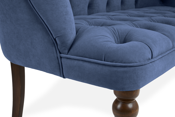 Прямой диван Бриджит синий ножки коричневые в Заводоуковске - изображение 5