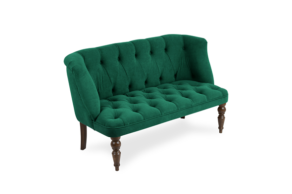 Прямой диван Бриджит зеленый ножки коричневые в Заводоуковске - изображение