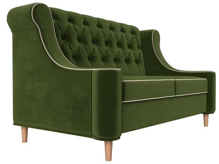 Прямой диван Бронкс, Зеленый\Бежевый (Микровельвет) в Тюмени - изображение 2