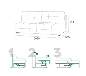 Прямой диван Бруно БД в Ишиме - предосмотр 5