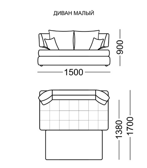 Прямой диван Бруно Элита 50Б малый в Заводоуковске - изображение 2
