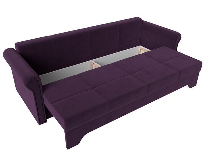 Прямой диван Европа боннель, Фиолетовый (Велюр) в Тюмени - изображение 1
