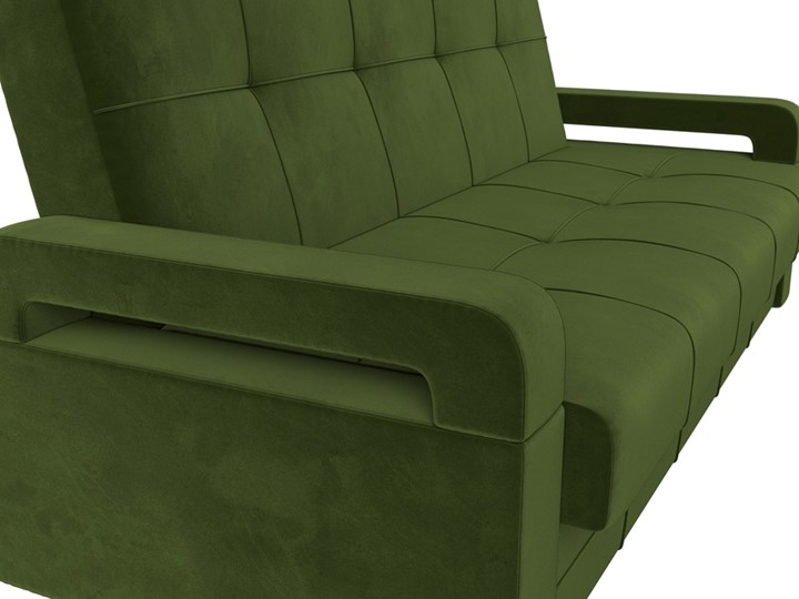 Прямой диван Гермес лайт книжка, Зеленый (Микровельвет) в Заводоуковске - изображение 5