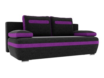 Прямой диван Каир, Черный/Фиолетовый (микровельвет) в Тюмени