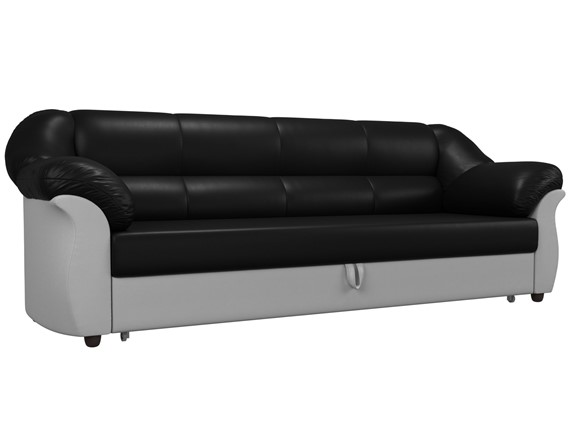 Прямой диван Карнелла, Черный/Белый (экокожа) в Заводоуковске - изображение