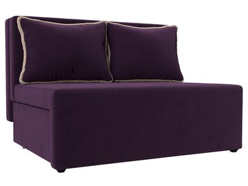 Прямой диван Лагуна, Фиолетовый/Бежевый (Велюр) в Тюмени