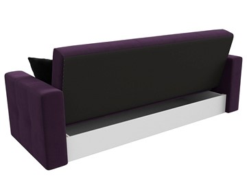 Прямой диван Лига-016, Фиолетовый\Черный (велюр) в Тюмени - предосмотр 2