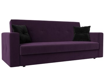 Прямой диван Лига-016, Фиолетовый\Черный (велюр) в Тюмени