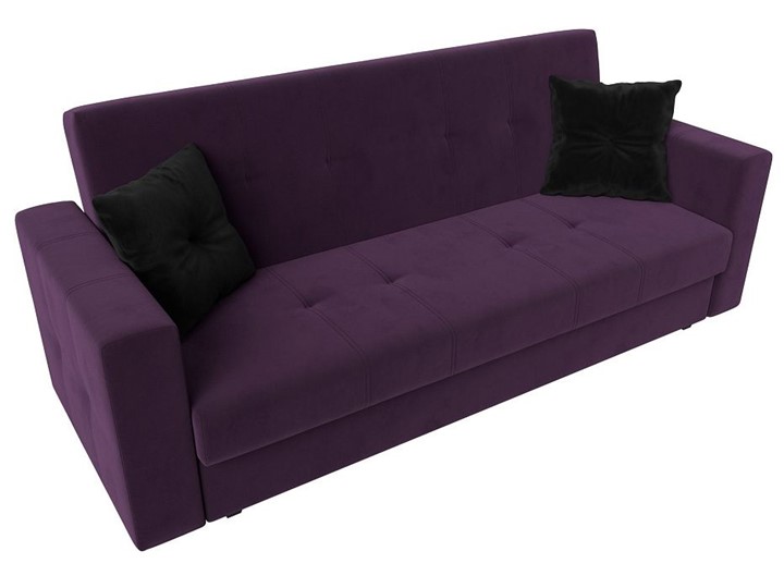 Прямой диван Лига-016, Фиолетовый\Черный (велюр) в Тюмени - изображение 4